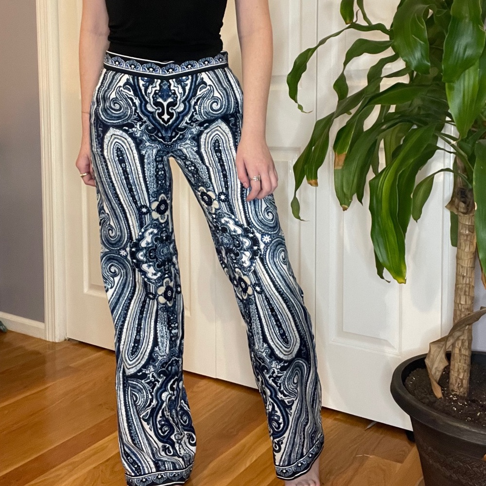 Blue and White Flow Pants by Philosophy